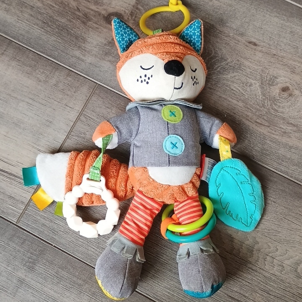 Infantino Orange and Gray Stuffed Fox Toy with Interactive Features